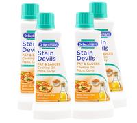 Dr. Beckmann Stain Devils Fat & Sauces Stain Remover 50ml - Removes Oil Grease Butter Chocolate Mayonnaise Ketchup & Cooking Fat Tough on Stains Gentle on Colours & Fabrics Pack of 4