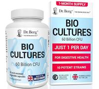 Dr. Berg Bio Cultures Complex Probiotics with Prebiotics | 60 Billion CFU | Prebiotic and Probiotic Supplements with Lactobacillus and Bifidobacterium Strains