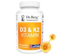 Dr. Berg Vitamin D3 K2 with MCT Powder - Includes 2,000 IUs of Vitamin D3 & 50 mcg MK7 Vitamin K2 - No Added Sugars, Maltodextrin or Corn Syrup - 60 Capsules