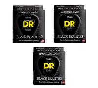DR BKE-10 - Black Beauties Black Electric Guitar Strings 010-046 3-pack
