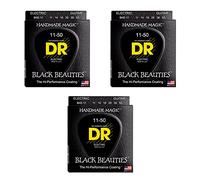 DR BKE-11 - Black Beauties Black Electric Guitar Strings 011-050 3-pack
