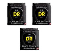 DR BKE-9 - Black Beauties Black Electric Guitar Strings 009-042 3-pack