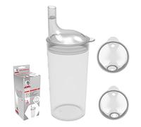 Dr. Bone's Adult Feeding Cup - 2-Spout Design, Small for Liquids, Large for Solids, Reduces Spills