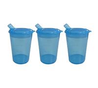 DR. BONE'S THERAPEUTICS 3 x Adult Convalescent Drinking Adult Sippy Cup/Feeding Cup/Beaker with Lip Spout Ideal for Those who Struggle with Solid Foods, Elderly, Less able (200ml) Blue