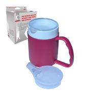 DR. BONE'S THERAPEUTICS ® Mug with Internal Cone BlackBerry with Spouted Lid with Small Opening, Drinking aid, Thermo Mug, Feeding Cup 140 ml (BlackBerry 2 Lids)