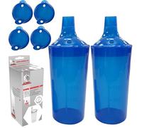 DR. BONE'S THERAPEUTICS ® Set of 2: Blue, Wide Spout, Feeding Beakers. 250ml with Graduated Measurements and Adjustable Flow Lid - Autoclavable, Microwave Safe Spill-Proof & Leak Prevention