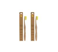 Bamboo Toothbrush Yellow x 2 Duo Pack Dr. Botanicals White One Size