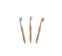 Dr. Botanicals Pastel Bamboo Toothbrush Kit for Oral Care, Plaque Removal in White