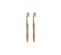Dr. Botanicals Women's Bamboo Toothbrush Green x 2 Duo Set in White