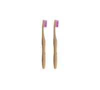 Dr. Botanicals Women's Bamboo Toothbrush Purple x 2 Duo Set in White