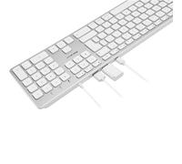 Dr. Bott UCZKEYHUBW-UK, Extended USB-C keyboard, 2 USB-A and 1 USB-C ports, UK QWERTY layout, Aluminium white