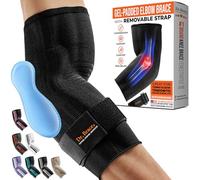 DR. BRACE Elite Elbow Brace Support, Breathable Elbow Compression Sleeve with Gel Padding for Golfers, Tennis Elbow, Tendonitis Treatment and Pain Relief 2025 (Black, Medium)