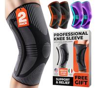 DR. BRACE ELITE Knee Brace with Size Stabilizer (2 Pack) Knee Brace for Women and Men, Workout, Sports, Daily Wear, Knee Compression Sleeve for Maximum Support Against