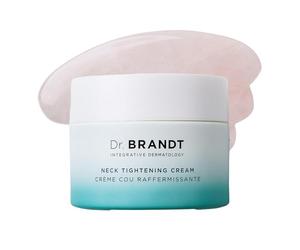 Dr. Brandt Needles No More Neck Tightening Cream - Lifts, Tightens & Reduces Skin Sagginess - Includes a Rose Quartz Gua Sha Tool - 50 g