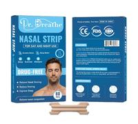 Dr. Breathe Nasal Strips for Snoring Relief Beige Large (80 Pack) - Drug-Free Anti Snoring Aid, Opens Blocked Nose & Nasal Congestion, Improves Breathing & Sleep for Men & Women