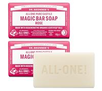 Dr Bronner's - 3-in-1 Rose Pure Castile Bar Soap, 140g Bar