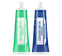 Dr. Bronners - All-One Toothpaste Variety Pack - Peppermint & Spearmint 70% Organic Ingredients Fluoride-Free Helps Freshen Breath Vegan (5oz 2-P
