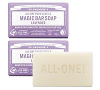Dr Bronner's Lavender Pure-Castile Bar Soap, Made with Organic Oils With No Synthetic Fragrances Preservatives or Thickeners, For Face, Body & Hair, Fair Trade Certified & Vegan Friendly, 140g Bar