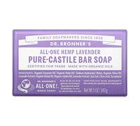 Dr Bronner's Lavender Pure-Castile Bar Soap, Made with Organic Oils With No Synthetic Fragrances Preservatives or Thickeners, For Face, Body & Hair, Fair Trade Certified & Vegan Friendly, 140g Bar