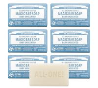 Dr. Bronner's Pure-Castile Bar Soap - Baby Unscented, 5 oz (6 Pack)