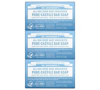 Dr. Bronner's Pure-Castile Bar Soap - Baby Unscented, 5oz. Bars (Pack of 3)