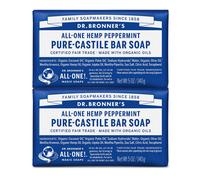 Dr. Bronner's - Pure-Castile Bar Soap Peppermint 5 ounce 2-Pack - Made with Organic Oils For Face Body and Hair Gentle and Moisturizing Biodegra