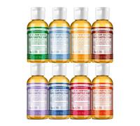 Dr. Bronner's - Pure-Castile Liquid Soap (2 Ounce Variety Gift Pack) Almond Unscented Citrus Eucalyptus Lavender Peppermint Rose Tea Tree - Mad