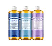 Dr. Bronner's - Pure-Castile Liquid Soap (32 Ounce Variety 3-Pack) Peppermint Baby Unscented Lavender - Made with Organic Oils 18-in-1 Uses: Face