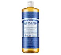 Dr. Bronner's - Pure-Castile Liquid Soap Peppermint 32 ounce - Made with Organic Oils 18-in-1 Uses: Face Body Hair Laundry Pets and Dishes Conc
