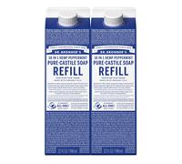 Dr. Bronner's Pure-Castile Liquid Soap Refill Peppermint 32oz, Pack of 2