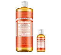 Dr. Bronner's Pure-Castile Liquid Soap - Tea Tree Bundle. 32 oz. Bottle and 2 oz. Travel Bottle