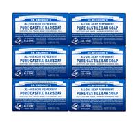 Dr. Bronner's Pure-Castile Magic Soap Bars (Peppermint, 5 oz, 6-Pack)- Made with Regenerative Organic Certified Oils- For Face, Body & Hair - Gen