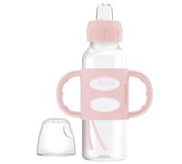 Dr. Brown’s Narrow Transitional Sippy Bottle with Silicone Handles 8oz 250mL Pink 1-Pack