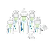 Dr. Brown’s Natural Flow® Anti-Colic Options+™ Wide-Neck Baby Bottle Newborn Feeding Set with Baby Bottle Travel Caps