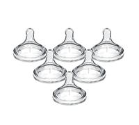 Dr. Brown’s Natural Flow® Level 1 Wide-Neck Baby Bottle Silicone Nipple, Slow Flow, 0m+, 100% Silicone Bottle Nipple, 6 Pack