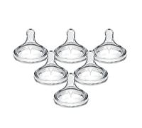 Dr. Brown’s Natural Flow® Y-Cut Wide-Neck Baby Bottle Silicone Nipple, Ideal for Thicker Liquids, 9m+, 100% Silicone Bottle Nipple, 6 Pack