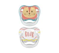 Dr. Brown’s Prevent Classic Shield Soother, Stage 1, Teal and Grey, 2-Pack | Medical Silicone Anatomical Orthodontic Pacifier with Anti-Pressure Channel and Fun Design with Protector