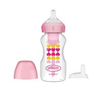 Dr. Brown’s Natural Flow Options+ Sippy Bottle Starter Kit, Wide-Neck, 9 oz/270 ml - Pink Hearts