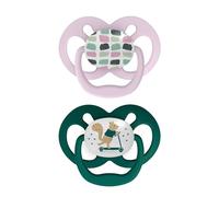 Dr. Brown's Advantage Baby Pacifier, Fully Symmetrical Soother with Soft Silicone Bulb, Scooter Squirrel, 6-18m, BPA Free, 2 Pack