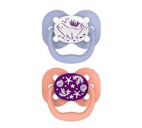 Dr. Brown's Advantage Baby Pacifiers, Glow-in-The-Dark, 0-6 Month Pacifiers, Pink, 2 Count