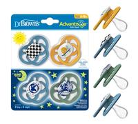 Dr. Brown's Advantage Pacifiers, Stage 2, Blue, 4-PK, Blue