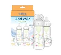 Dr Brown's Anti-Colic Options+ Wide-Neck Baby Bottle, 9oz/270ml, 2-Pack - Ocean Design