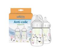 Dr Brown's Anti-Colic Options+ Wide-Neck Baby Bottle, 5oz/150ml, 2-Pack - Woodland Design