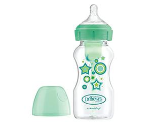 Dr. Brown's Anti Colic Wide Neck 270ml Green Stars Baby Bottle