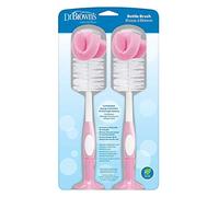 Dr. Brown's Baby Bottle Brush - Silicone/Rubber - 2 Count - Pink - Easy Cleaning - BPA Free