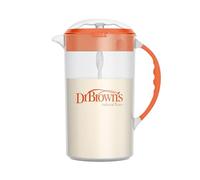 Dr. Brown's Baby Formula Mixing Pitcher with Adjustable Stopper, Locking Lid, & No Drip Spout, 32oz, BPA Free, Orange