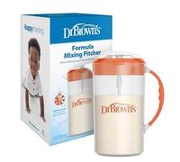 Dr. Brown's Baby Formula Mixing Pitcher with Adjustable Stopper, Locking Lid, & No Drip Spout, 32oz, BPA Free, Orange