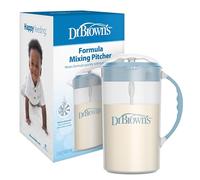 Dr. Brown's Baby Formula Mixing Pitcher with Adjustable Stopper, Locking Lid, & No Drip Spout, 32oz, BPA Free, Blue