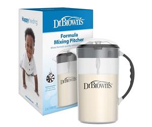 Dr. Brown's Baby Formula Mixing Pitcher with Adjustable Stopper, Locking Lid, & No Drip Spout, 32oz, BPA Free, Black