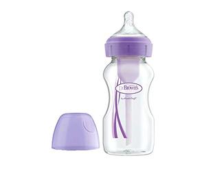 Dr Brown's Biberón Morado Boca Ancha - 270ml